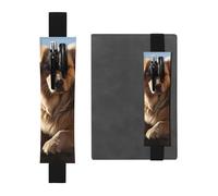 LHCVSFGW Porte-stylo élastique pour bloc-notes, marque-pages, porte-crayons en cuir synthétique avec bande réglable, pochette pour stylos chats et chiens, trousse à crayons pour planificateurs