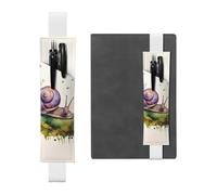LHCVSFGW Porte-stylo élastique pour bloc-notes, marque-pages, porte-crayons en cuir synthétique avec bande réglable, joli étui à crayons en forme d'escargot, trousse à crayons pour planificateurs
