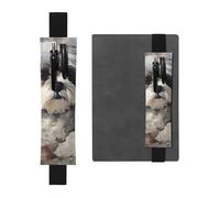 LHCVSFGW Porte-stylo élastique pour bloc-notes, marque-pages, porte-crayons en cuir synthétique avec bande réglable, pochette Shih Tzu pour planificateurs, classeurs, livres, Noir , Taille unique