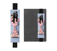 LHCVSFGW Porte-stylo élastique pour bloc-notes, marque-pages, porte-crayons en cuir synthétique avec bande réglable, pochette à stylos, jolie girafe, trousse à crayons pour planificateurs, classeurs