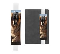 LHCVSFGW Porte-stylo élastique pour bloc-notes, marque-pages, porte-crayons en cuir synthétique avec bande réglable, pochette pour stylos chats et chiens, trousse à crayons pour planificateurs