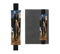 LHCVSFGW Porte-stylo élastique pour bloc-notes, marque-pages, porte-crayons en cuir synthétique avec bande réglable, pochette à crayons motif éléphant féroce, trousse à crayons pour planificateurs
