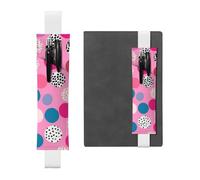 LHCVSFGW Porte-stylo élastique pour bloc-notes, marque-pages, porte-crayons en cuir synthétique avec bande réglable, pochette à crayons à pois fous pour agendas, classeurs, livres, blanc, Taille