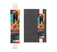 LHCVSFGW Porte-stylo élastique pour bloc-notes, marque-pages, porte-crayons en cuir synthétique avec bande réglable, pochette pour tourne-disque, peinture, trousse à crayons pour planificateurs