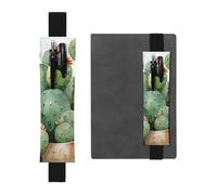 LHCVSFGW Porte-stylo élastique pour bloc-notes, marque-pages, porte-crayons en cuir synthétique avec bande réglable, pochette à stylos, jolie trousse à crayons aquarelle cactus pour planificateurs