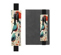 LHCVSFGW Porte-stylo élastique pour bloc-notes, marque-pages, porte-crayons en cuir synthétique avec bande réglable, pochette à stylos, troupeau d'oiseaux, trousse à crayons pour planificateurs