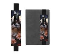 LHCVSFGW Porte-stylo élastique pour bloc-notes, marque-pages, porte-crayons en cuir synthétique avec bande réglable, pochette à stylos Shih Tzu chien et fleurs, trousse à crayons pour planificateurs