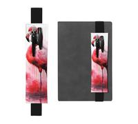 LHCVSFGW Porte-stylo élastique pour bloc-notes, marque-pages, porte-crayons en cuir synthétique avec bande réglable, pochette à stylos, flamants roses, aquarelle, trousse à crayons pour planificateurs