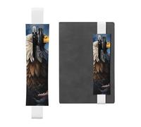 LHCVSFGW Porte-stylo élastique pour bloc-notes, marque-pages, porte-crayons en cuir synthétique avec bande réglable, pochette à crayons motif aigle, trousse à crayons pour planificateurs, classeurs