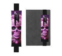 LHCVSFGW Porte-stylo élastique pour bloc-notes, marque-pages, porte-crayons en cuir synthétique avec bande réglable, pochette à stylos, étui à crayons motif tête de mort pour planificateurs, classeurs