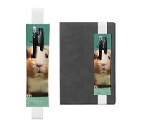 LHCVSFGW Porte-stylo élastique pour bloc-notes, marque-pages, porte-crayons en cuir synthétique avec bande réglable, pochette à stylos, trousse à crayons mignonne et bizarre pour planificateurs