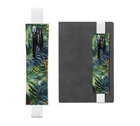 LHCVSFGW Porte-stylo élastique pour bloc-notes, marque-pages, porte-crayons en cuir synthétique avec bande réglable, pochette à stylos, pochette à crayons avec imprimé animal léopard, trousse à