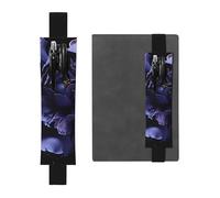 LHCVSFGW Porte-stylos élastique en cuir synthétique pour bloc-notes, marque-pages, avec bande réglable, pochette à stylos, texture fleur violette, trousse à crayons pour agendas, classeurs, livres