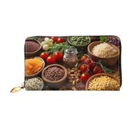 LHCVSFGW Portefeuille en cuir à deux volets pour homme et femme - Portefeuille ultra fin avec porte-cartes de crédit et photos de nourriture de ferme - Portefeuille pour femme, noir, taille unique,