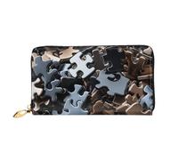 LHCVSFGW Portefeuille en cuir pour femme et homme - Portefeuille à deux volets - Ultra fin - Porte-cartes de crédit - Un tas de pièces de puzzle - Pochette pour femme - Noir - Taille unique, Noir ,