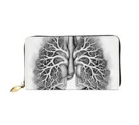 LHCVSFGW Portefeuille en cuir pour femmes et hommes portefeuille à deux volets ultra fin porte-cartes de crédit poumons image vectorielle dames embrayage sac à main, noir, taille unique, Noir , Taille