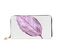LHCVSFGW Portefeuille en cuir pour homme et femme - Portefeuille ultra fin avec porte-cartes de crédit - Feuilles lilas - Noir - Taille unique, Noir , Taille unique