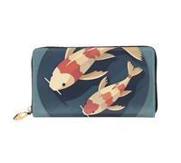 LHCVSFGW Portefeuille en cuir pour homme et femme - Portefeuille ultra fin avec porte-cartes de crédit plat Koi Fish - Noir - Taille unique, Noir , Taille unique