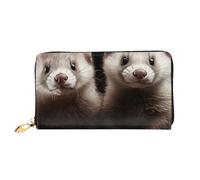 LHCVSFGW Portefeuille en cuir pour homme et femme - Portefeuille ultra fin avec porte-cartes de crédit - Motif furet - Noir - Taille unique, Noir , Taille unique