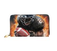 LHCVSFGW Portefeuille en cuir pour homme et femme - Portefeuille ultra fin avec porte-cartes de crédit - Motif football américain - Noir - Taille unique, Noir , Taille unique