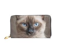 LHCVSFGW Portefeuille en cuir pour homme et femme - Portefeuille ultra fin avec porte-cartes de crédit - Beau chat siamois - Pochette pour femme - Noir - Taille unique, Noir , Taille unique