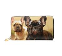 LHCVSFGW Portefeuille en cuir pour homme et femme - Portefeuille ultra fin avec porte-cartes de crédit - Motif bouledogue français - Noir - Taille unique, Noir , Taille unique