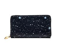 LHCVSFGW Portefeuille en cuir pour homme et femme - Portefeuille ultra fin avec porte-cartes de crédit - Motif constellations et étoiles - Noir - Taille unique, Noir , Taille unique