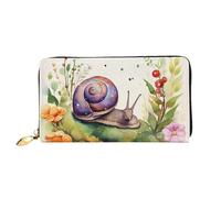 LHCVSFGW Portefeuille en cuir pour homme et femme - Portefeuille ultra fin avec porte-cartes de crédit - Motif escargot - Noir - Taille unique, Noir , Taille unique