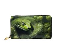 LHCVSFGW Portefeuille en cuir pour homme et femme - Portefeuille ultra fin avec porte-cartes de crédit - Serpent vert sur les arbres - Noir - Taille unique, Noir , Taille unique