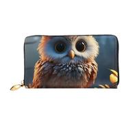 LHCVSFGW Portefeuille en cuir pour homme et femme - Portefeuille ultra fin avec porte-cartes de crédit - Motif hibou mignon - Noir - Taille unique, Noir , Taille unique