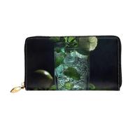 LHCVSFGW Portefeuille en cuir pour homme et femme - Portefeuille ultra fin avec porte-cartes de crédit Mojito Cocktail - Noir - Taille unique, Noir , Taille unique