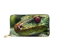 LHCVSFGW Portefeuille en cuir pour homme et femme - Portefeuille ultra fin avec porte-cartes de crédit - Serpent vert - Noir - Taille unique, Noir , Taille unique