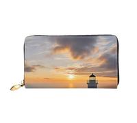 LHCVSFGW Portefeuille en cuir pour homme et femme - Portefeuille ultra fin avec porte-cartes de crédit - Mer et phare - Noir - Taille unique, Noir , Taille unique