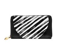 LHCVSFGW Portefeuille en cuir pour homme et femme - Portefeuille ultra fin avec porte-cartes de crédit - Cœur rayé noir et blanc - Taille unique, Noir , Taille unique