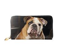 LHCVSFGW Portefeuille en cuir pour homme et femme - Portefeuille ultra fin avec porte-cartes de crédit - Bulldog anglais - Noir - Taille unique, Noir , Taille unique
