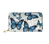 LHCVSFGW Portefeuille en cuir pour homme et femme - Portefeuille ultra fin avec porte-cartes de crédit - Papillon bleu - Taille unique, Noir , Taille unique