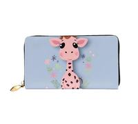 LHCVSFGW Portefeuille en cuir pour homme et femme - Portefeuille ultra fin avec porte-cartes de crédit - Motif girafe mignonne - Noir - Taille unique, Noir , Taille unique