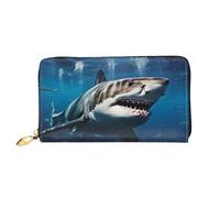 LHCVSFGW Portefeuille en cuir pour homme et femme - Portefeuille ultra fin avec porte-cartes de crédit - Grand requin blanc - Noir - Taille unique, Noir , Taille unique