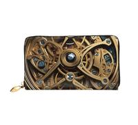LHCVSFGW Portefeuille en cuir pour homme et femme - Portefeuille ultra fin - Porte-cartes de crédit - Engrenages steampunk cool - Pochette pour femme - Noir - Taille unique, Noir , Taille unique