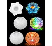 LHCY Lot de 3 moules en résine époxy - Bougeoir rond en silicone - Pot de fleurs - Bijoux DIY - Cristal époxy - Boîte de rangement - Bougie - Pot de fleurs