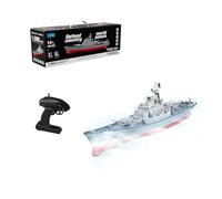 LHD-881 RC Modèle de cuirassé électrique, échelle 1/390, bateau militaire bimoteur 2,4 G avec étanchéité et réinitialisation du chavirement pour piscines, rivières, lacs, 8 + KMH, affichage de bureau