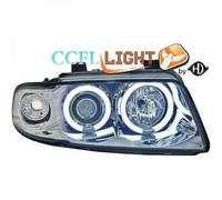 LHD CCFL Projecteur Phare Avant Paire Transparent Chrome pour Audi A4 Berline