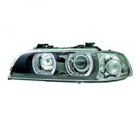 LHD Phare Paire Angel Eyes Transparent Noir H7 PY21W Pour BMW 5 Série E39 95-00