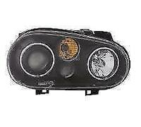 LHD Phares Projecteur Noir Anneaux pour VW Golf MK4 1997 - 2004 E Marqué Paire