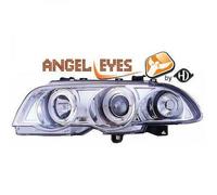 LHD Phares Projecteur Paire Angel Eyes Chrome Clair Pour BMW 3 Série E46 98-01