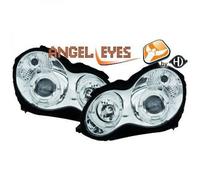 LHD Phares Projecteur Paire Angel Eyes Chrome Clair pour Mercedes W203 00-On