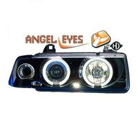 LHD Phares Projecteur Paire Angel Eyes Noir Pour BMW 3 Série E36 90-99 Saloon