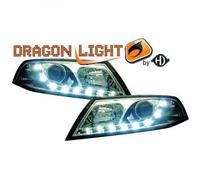 LHD Phares Projecteur Paire LED Dragon Feux de Position Chrome Clair H7 H1 Pour