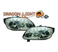 LHD Phares Projecteur Paire LED Dragon Feux de Position Chrome Clair VW Touran