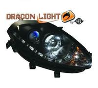 LHD Phares Projecteur Paire LED Dragon Feux de Position Noir Clair Fiat Bravo
